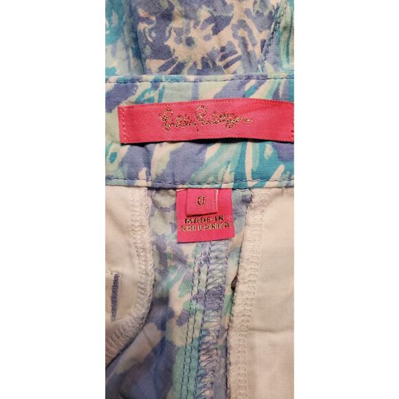 Lilly Pulitzer Buttercup Stretch Scallop Hem Shorts Blue Haven Hey Soleil - Picture 3 of 4